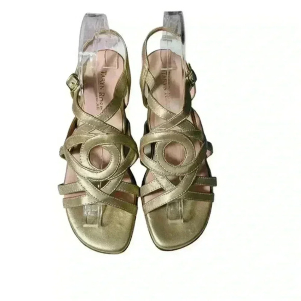 Taryn Rose Strappy Shoes Metallic Sheen size 7.5